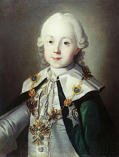 unknow artist Portrait of Paul of Russia dressed as Chevalier of the Order of St. Andrew Germany oil painting art